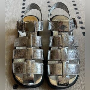 Zara Silver Fisherman Sandals